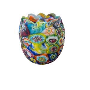 Fratelli Toso Antique Polychrome Murrine 3 1/2” Glass Vessel